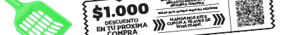 Regalo a elección: palita para el cajón de arena o cupón de descuento $1.000 para tu próxima compra de Rubicat